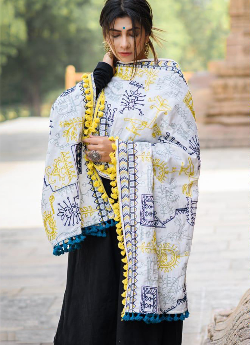 Details about   Printed Khadi Fabric Dupatta Ethnic Indian Pakistani All Kurti Use Dupatta Wear 