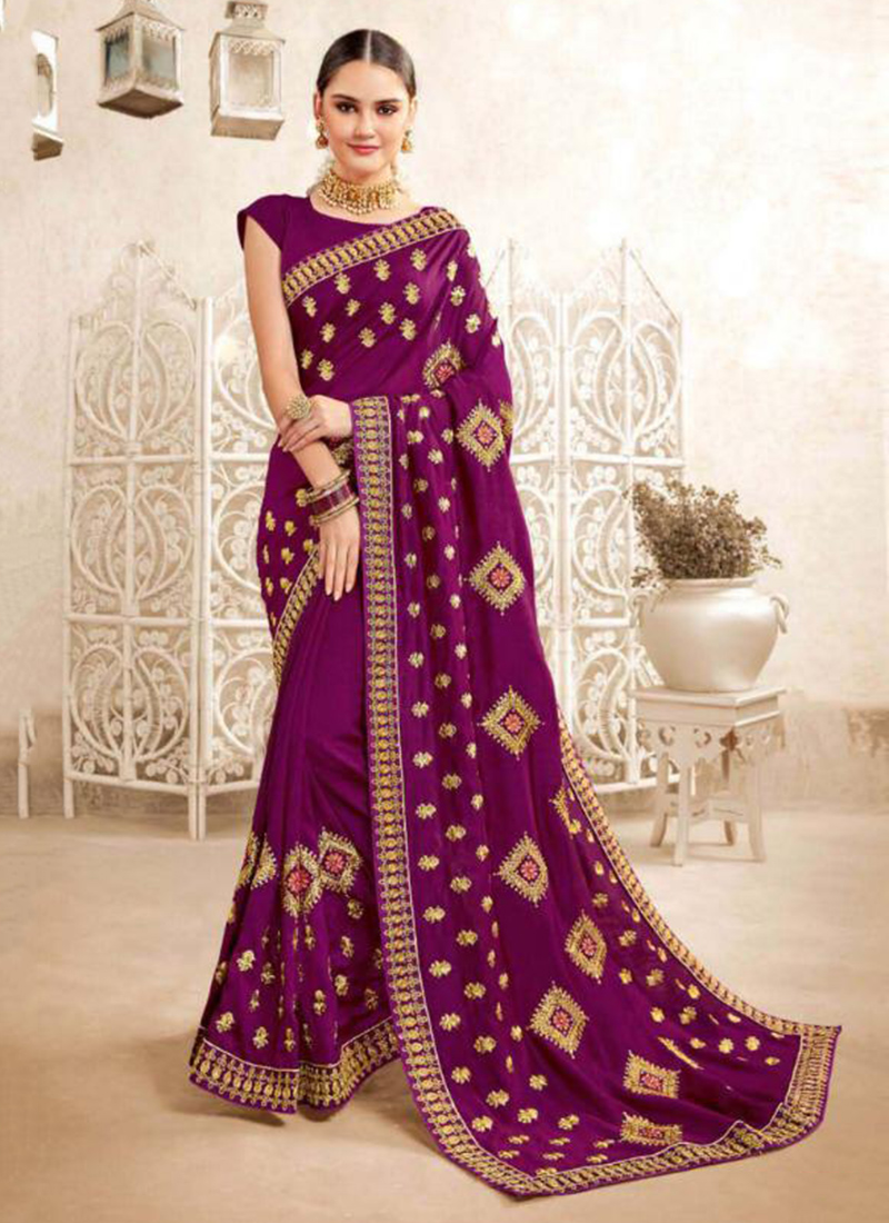 new model embroidery sarees