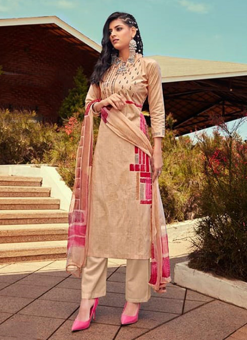 suit design with printed salwar