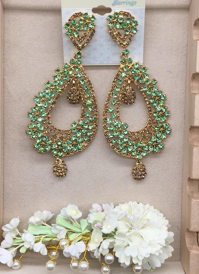 light green earrings online