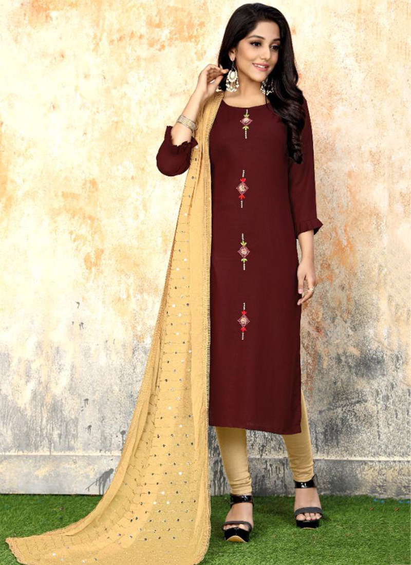 long kurtis with dupatta