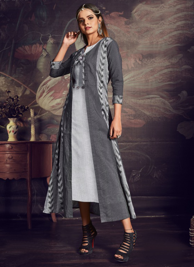 kurti with shrug designs