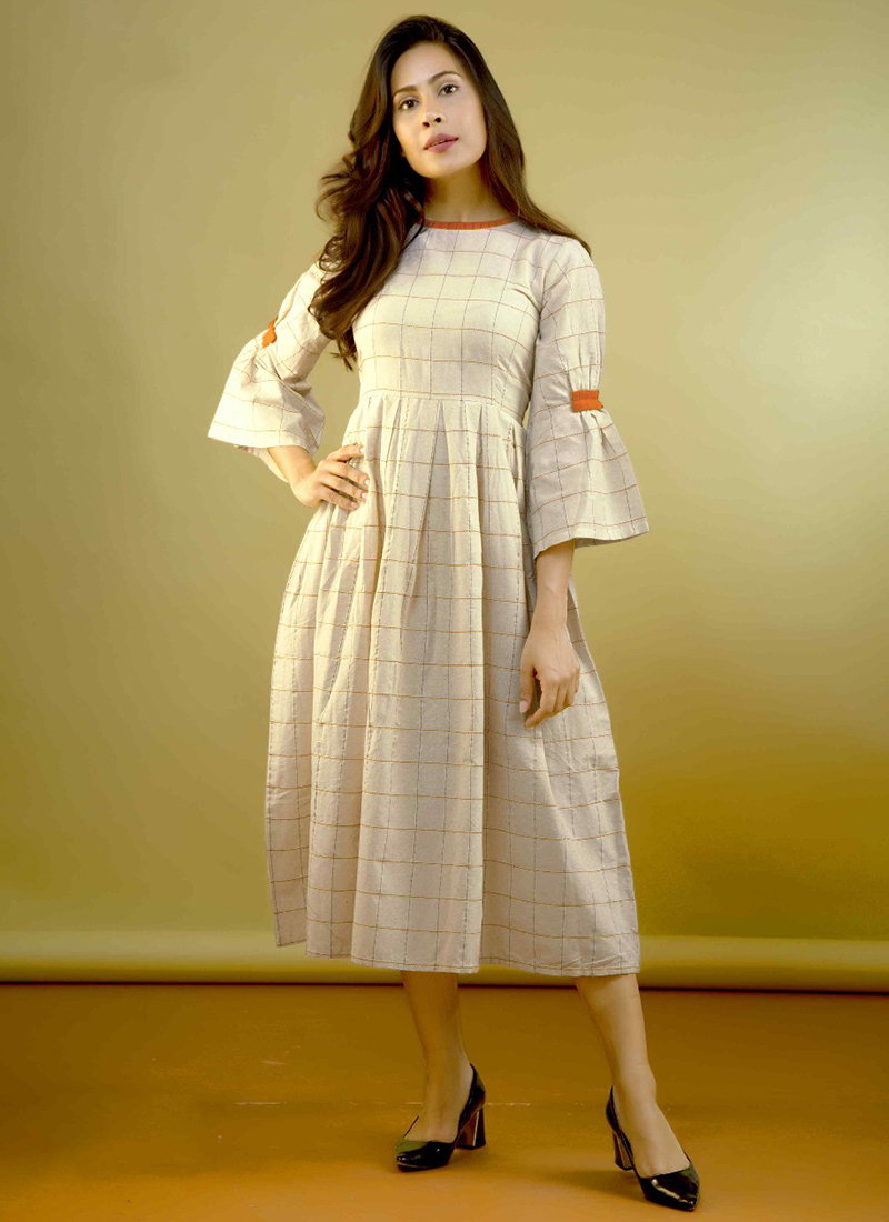 checked cotton kurtis
