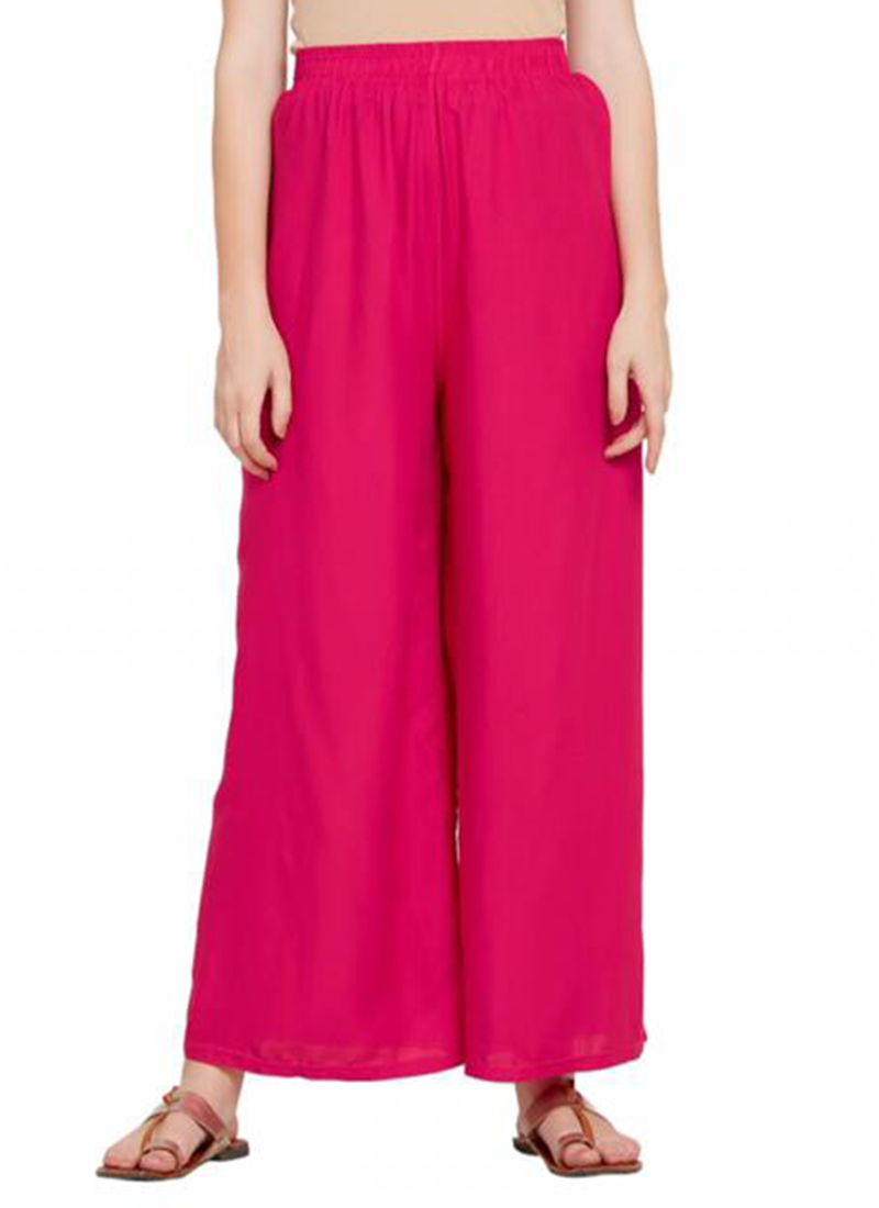 Plain Cotton Rayon Palazzo Pants for Women and Girls in White Black and  Red Combo Pack