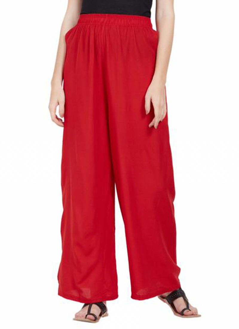 Plain Cotton Rayon Palazzo Pants for Women and Girls in Maroon and Beige  Combo Pack