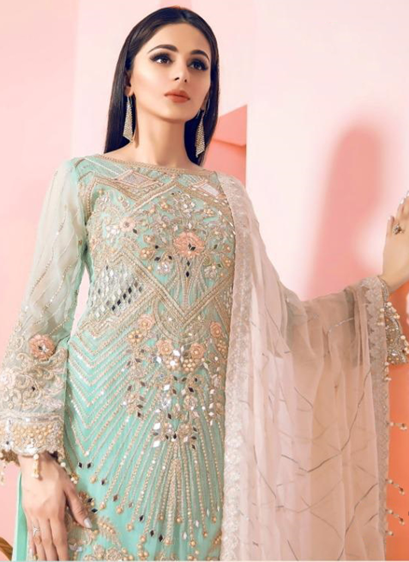 mirror work pakistani suits