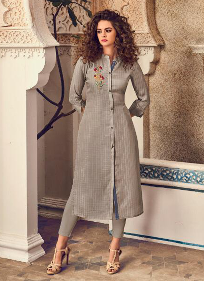 silk long kurtis