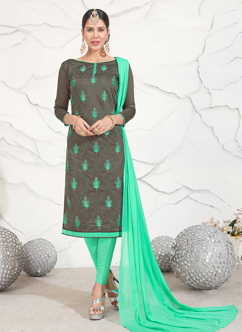 cut work churidar material
