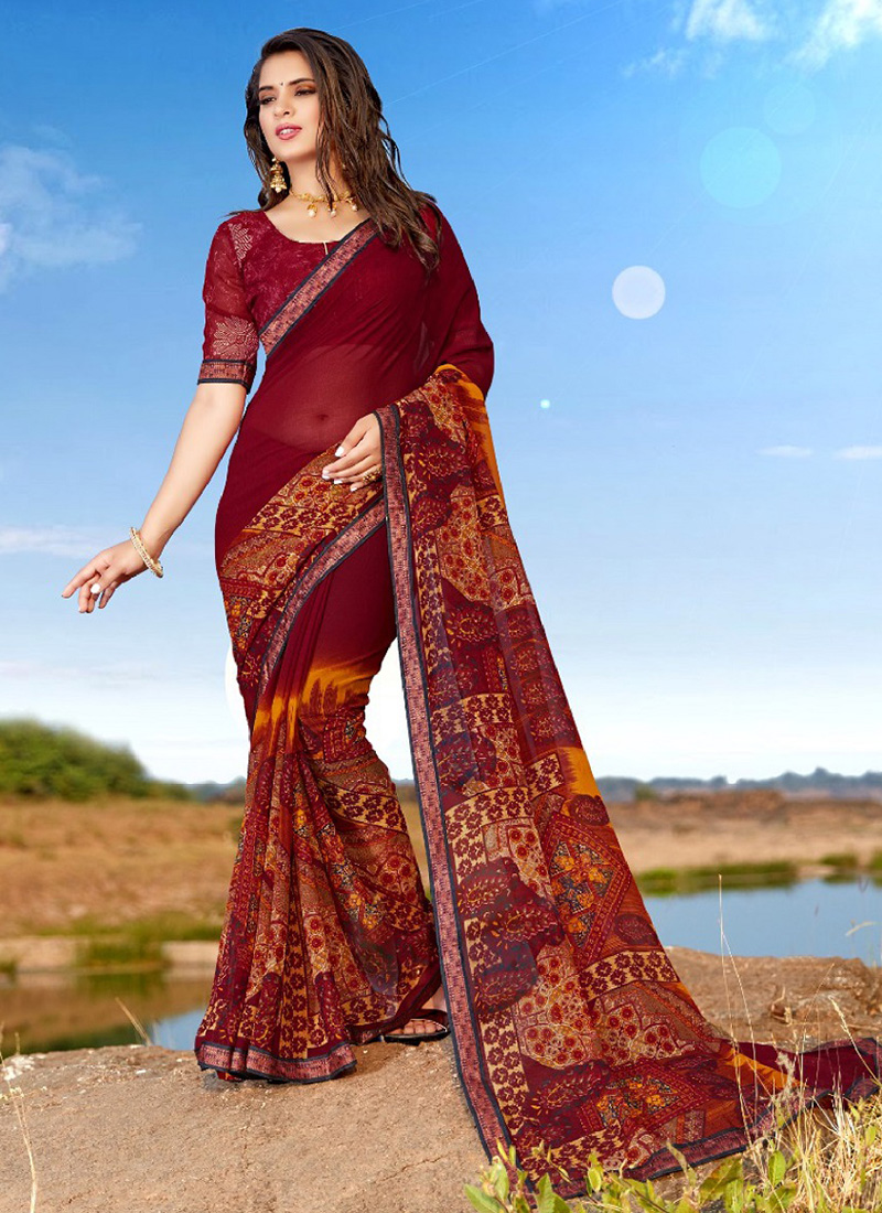 Daily Wear Georgette Sarees Collection 