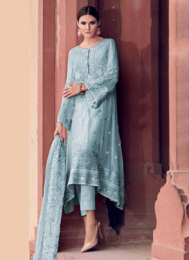 sky blue pakistani suit