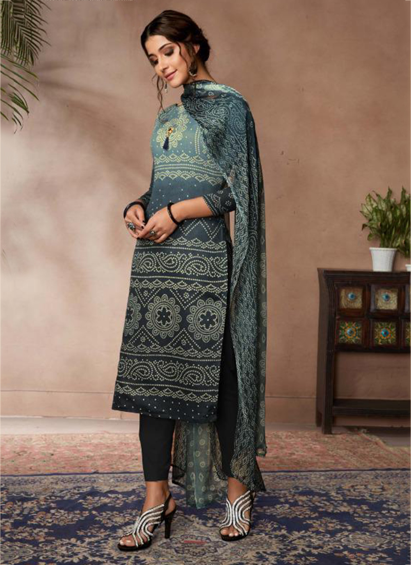 bandhani print churidar