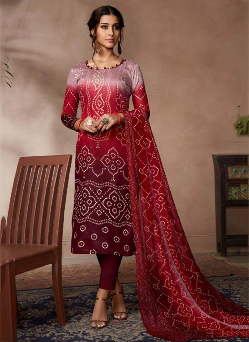 bandhani print churidar