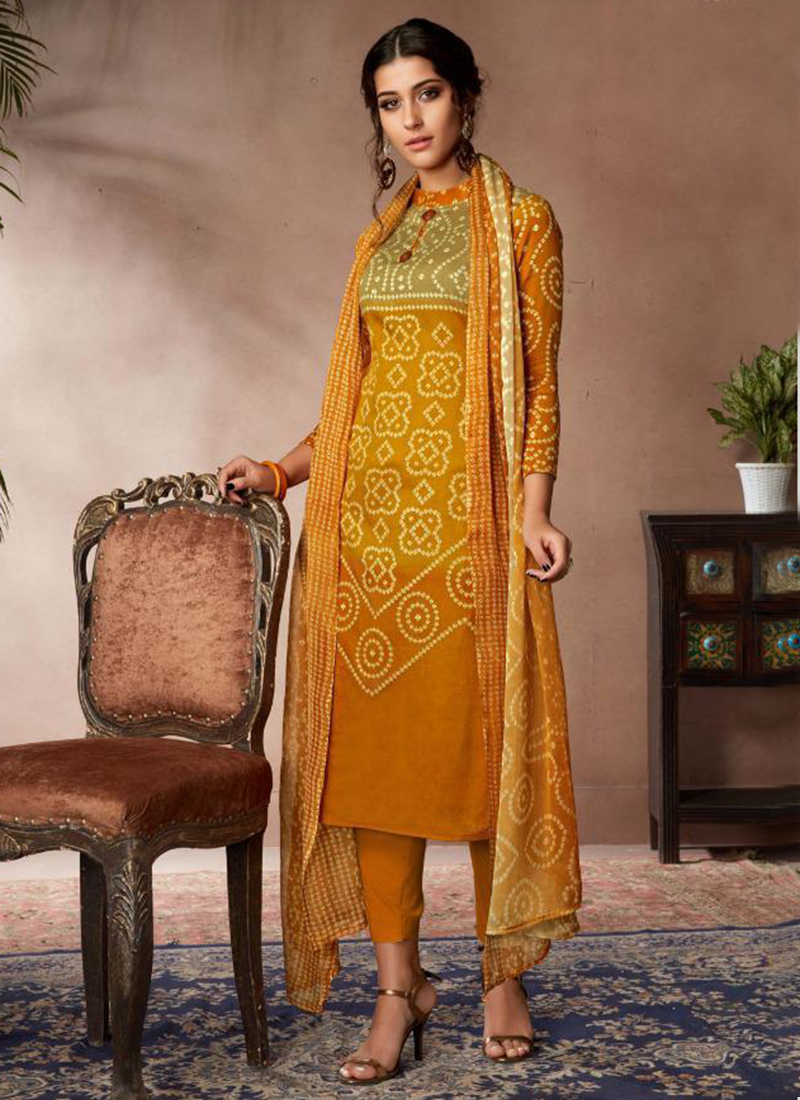 bandhani print churidar