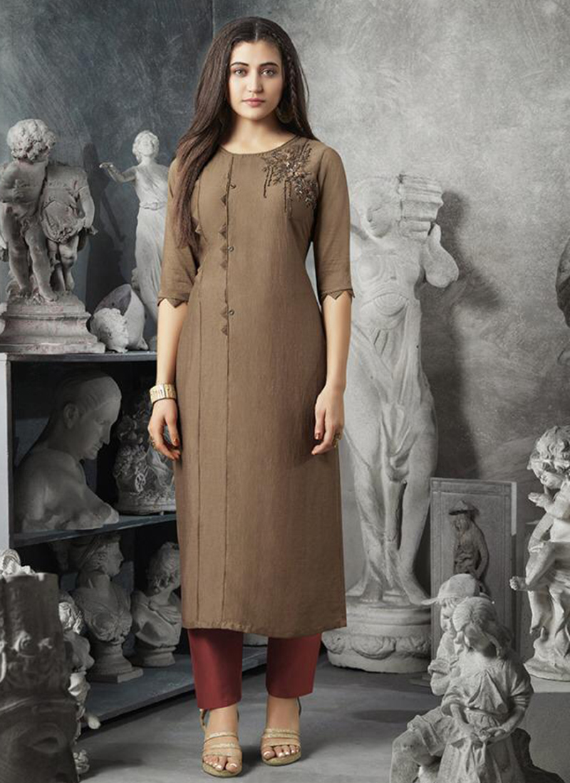 silk long kurtis