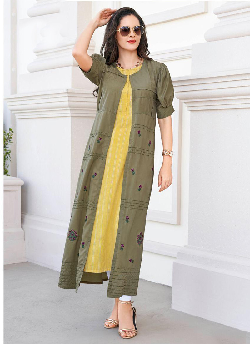 long kurti with shrug online