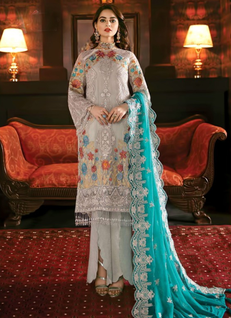 Wedding Wear Pakistani Style Faux Georgette Salwar Suits Collection Catalog