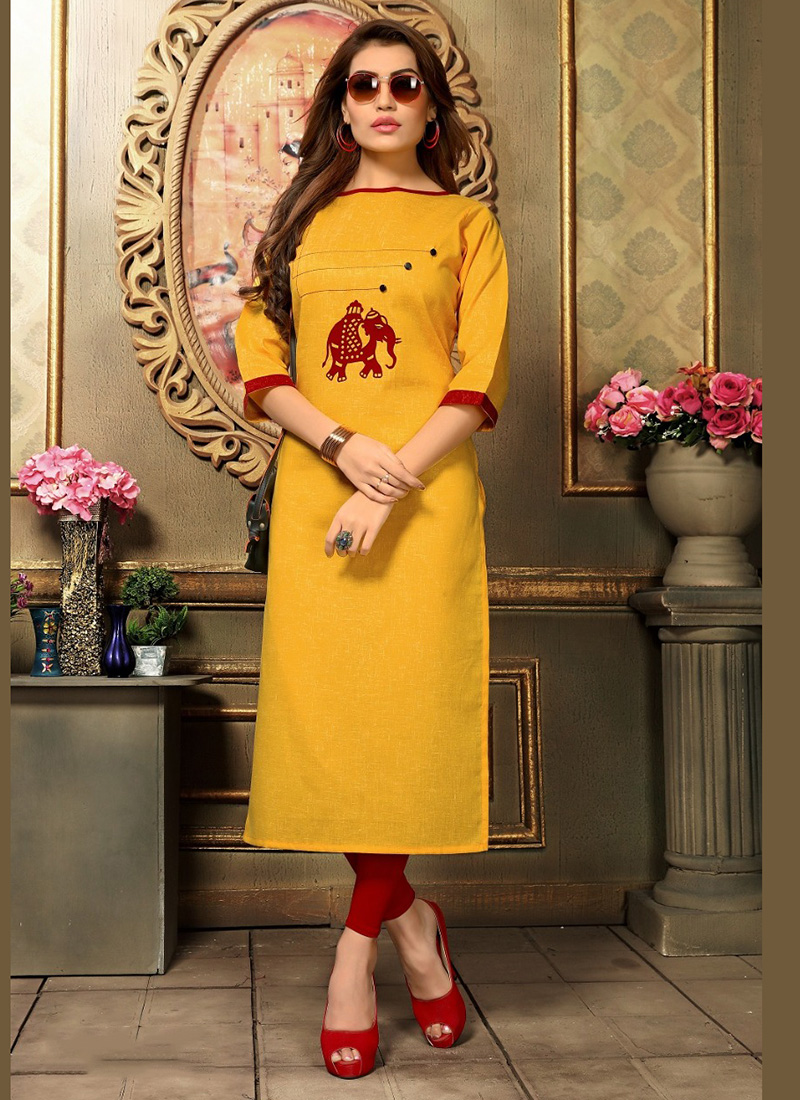 Applique Work Khadi Cotton Straight Cut 