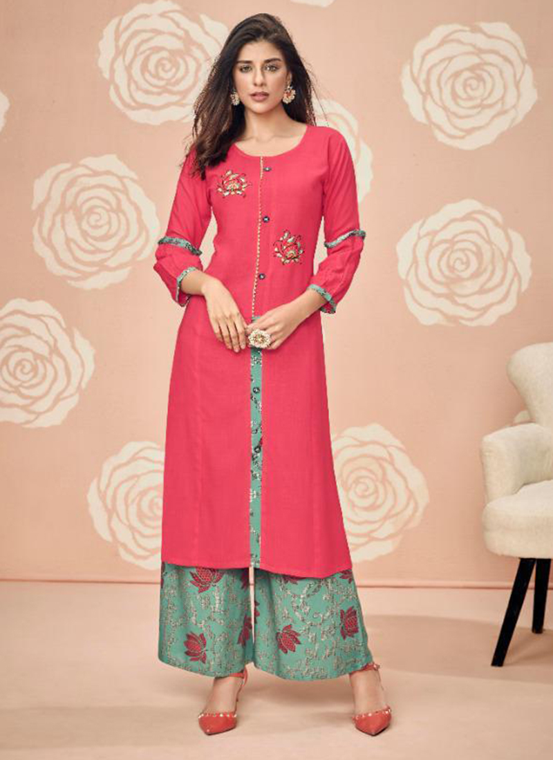 long kurtis with palazzo pants