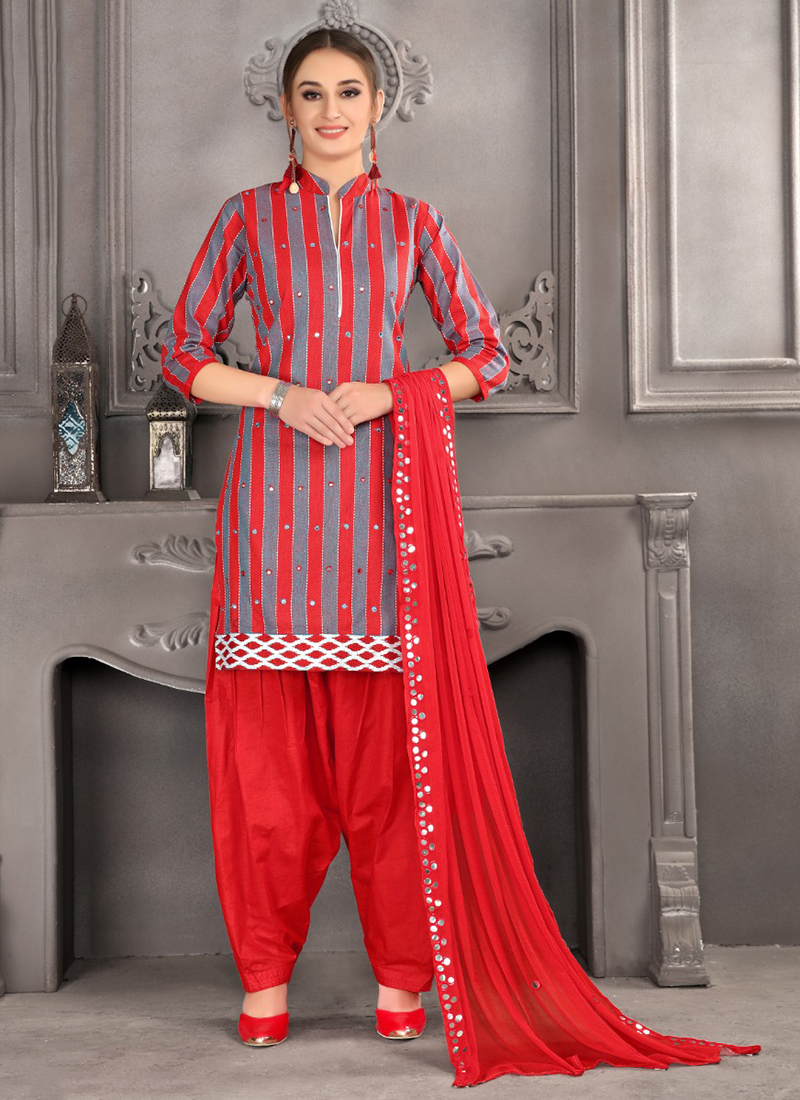 party wear mirror work suit