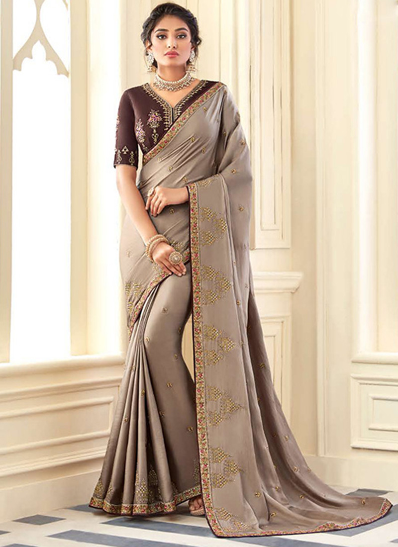 heavy look party wear saree