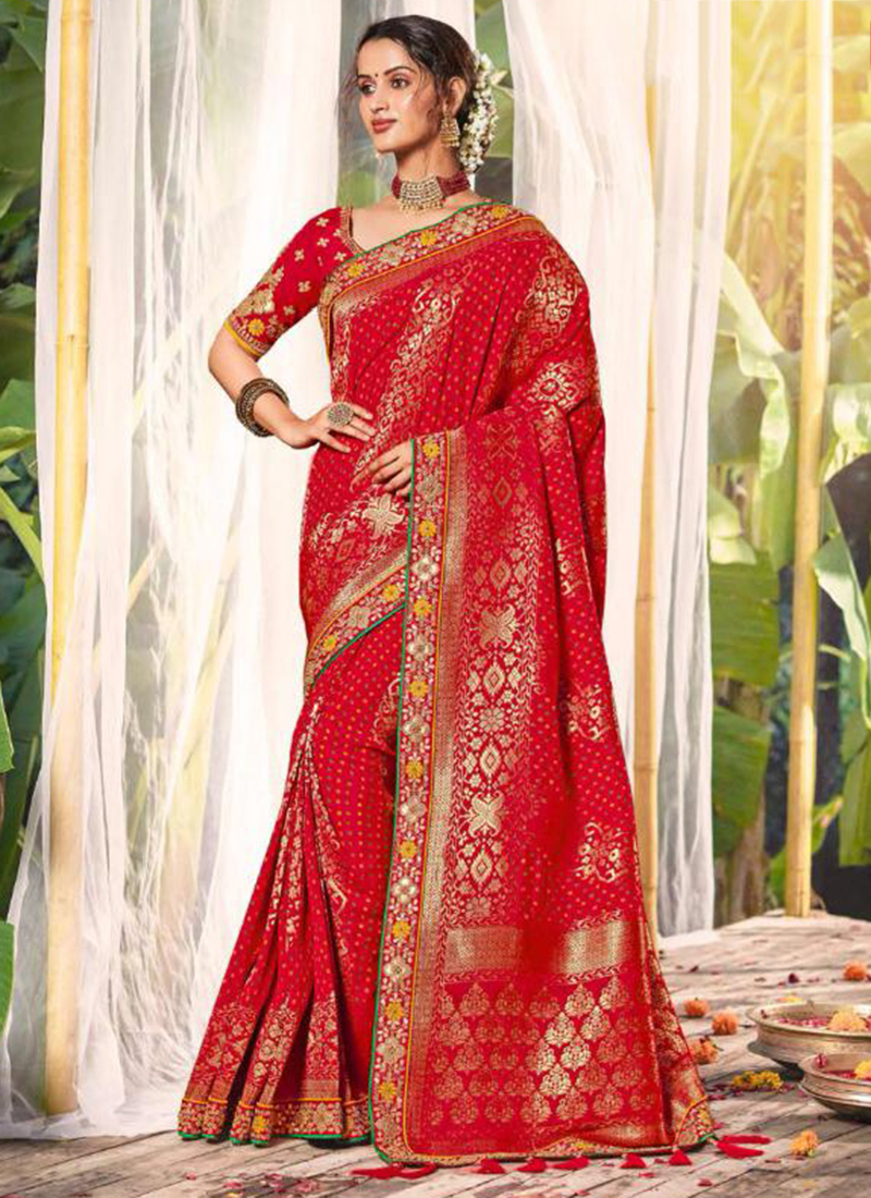 heavy work saree for wedding