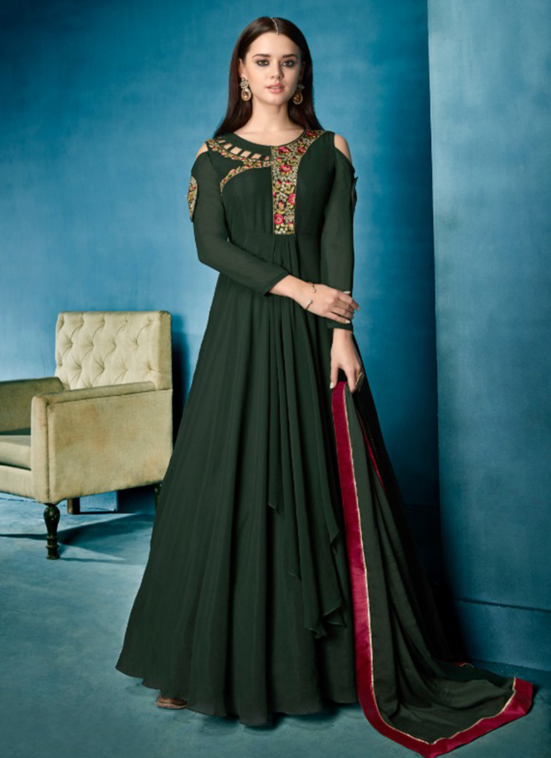 navya party wear gown with fancy work dupatta