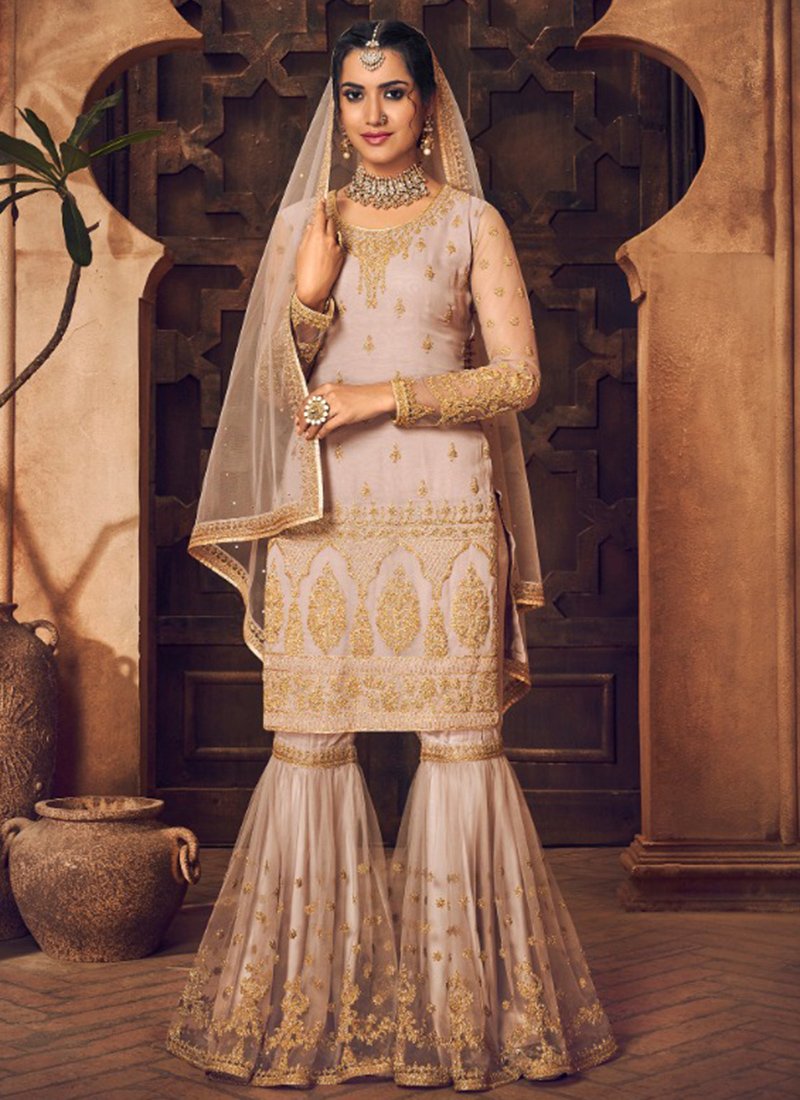 pink sharara bridal