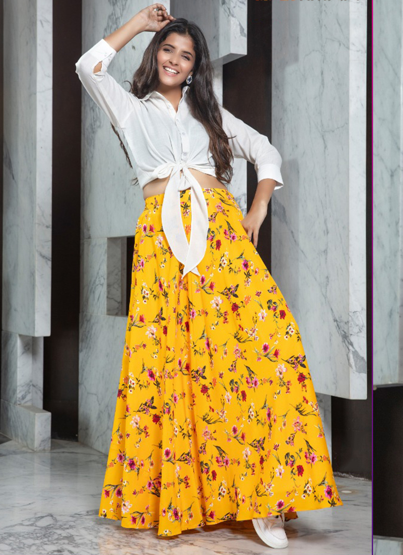 FRILL  FLARE VOL 4 BY SHUBHKALA NEW READYMADE EXCLUSIVE STYLISH LATEST  FANCY DESIGNER UNIQUE ATTRACTIVE DECENT DELIGHTFUL GLAMOROUS PARTY WEAR  CROP TOP SKIRT LATEST FASHION ONLINE IN INDIA UK USA 