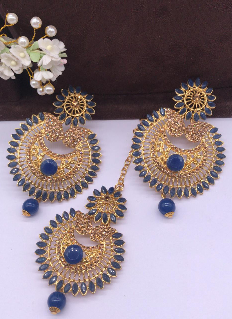 earrings with maang tikka online