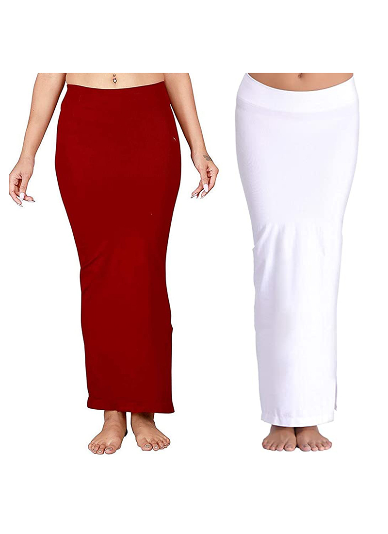 Buy Red And White Lycra Casual Wear Plain Combo Shapewear Online