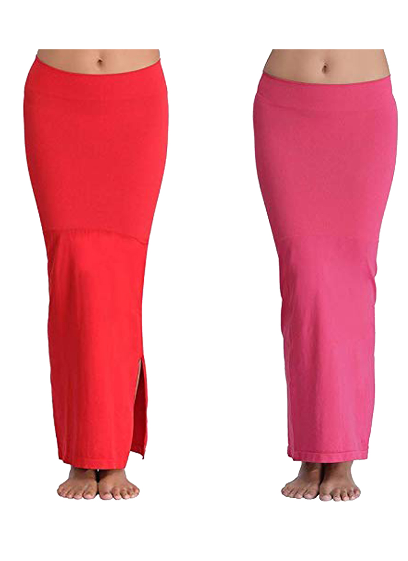 Buy Red And Pink Lycra Casual Wear Plain Combo Shapewear Online