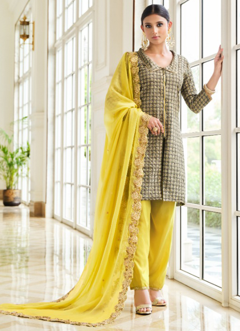 A-line Georgette New Design latest embroidery work Salwar Suit