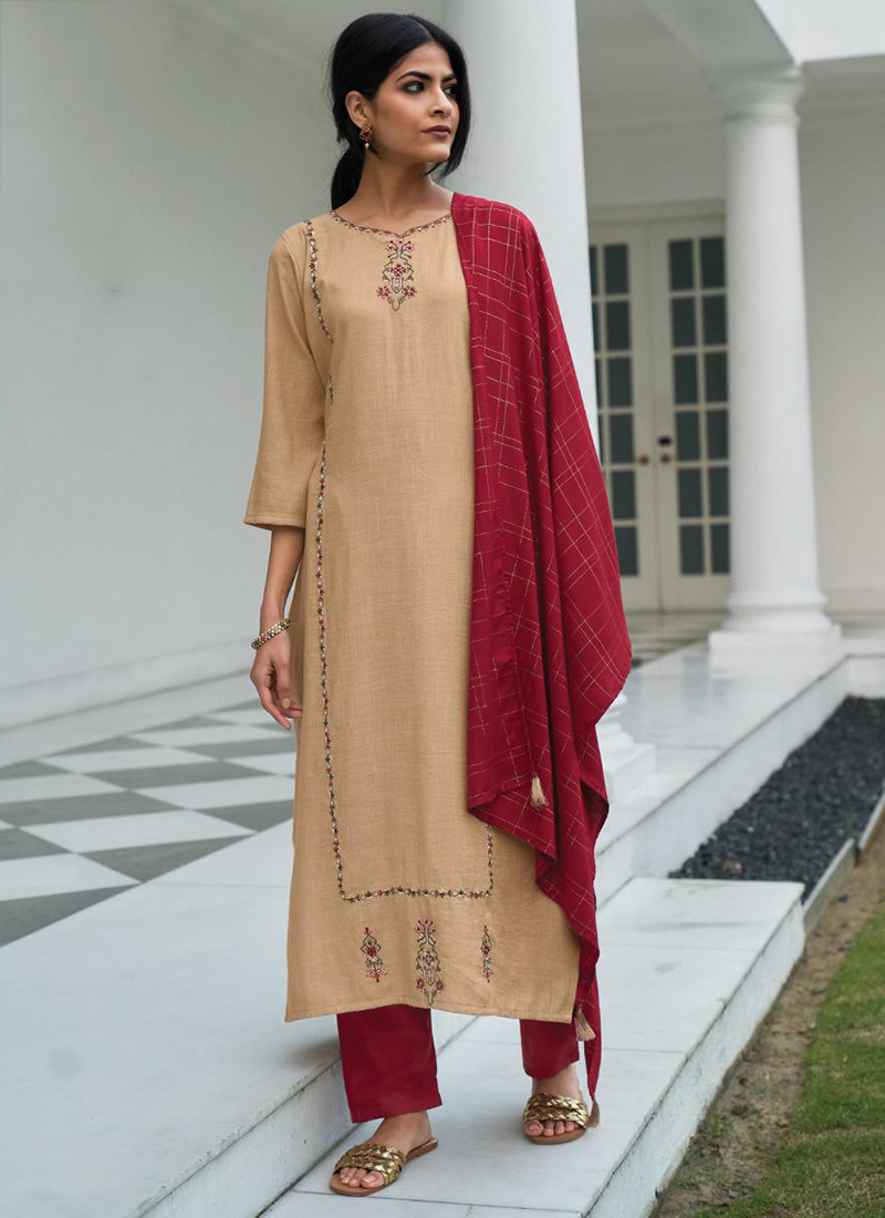 katha work kurti design