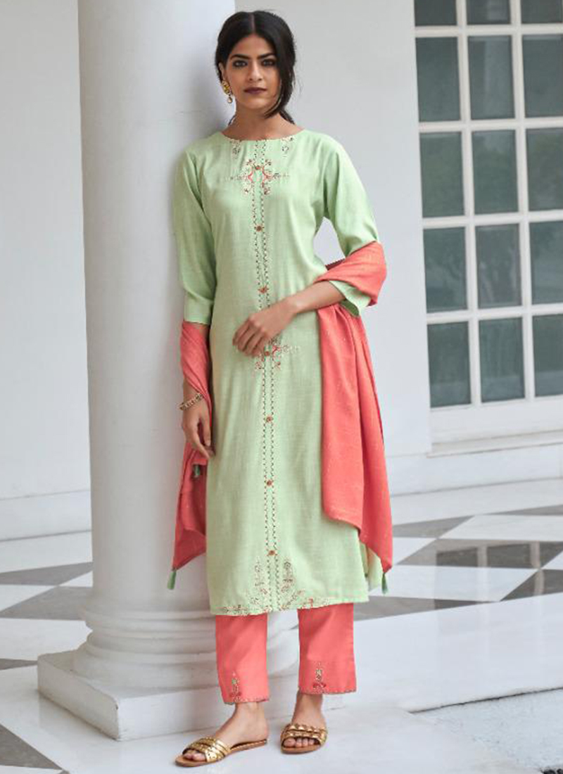 katha work kurti design