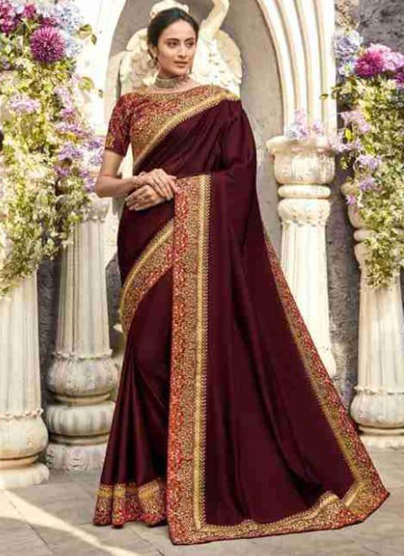 border saree frock design
