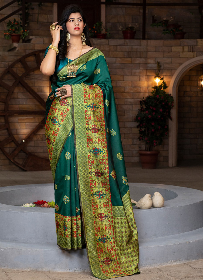 Shop Online Rama Banarasi Silk Saree : 262286 -