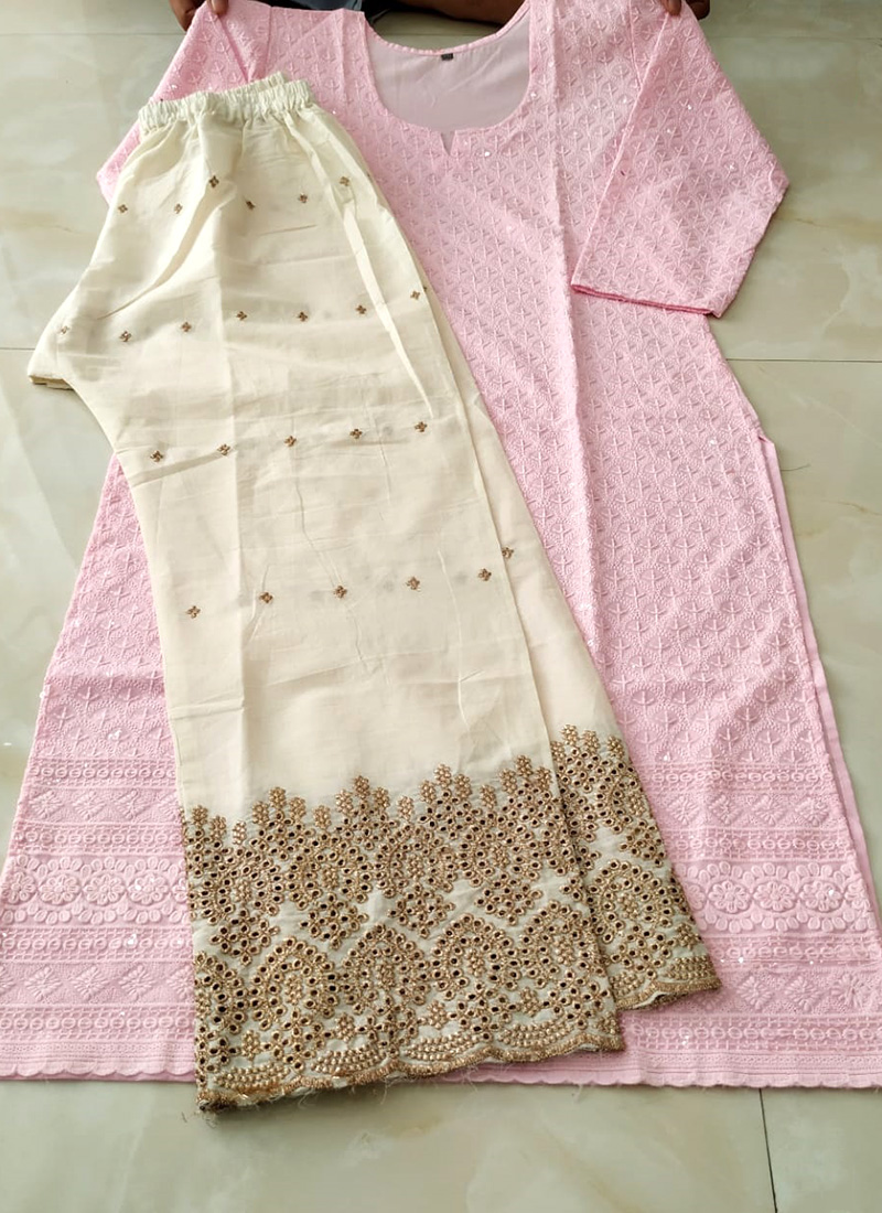 Buy online Piping Detailed Light Pink Georgette Kurti from Kurta Kurtis for  Women by Myra for ₹799 at 0% off | 2024 Limeroad.com