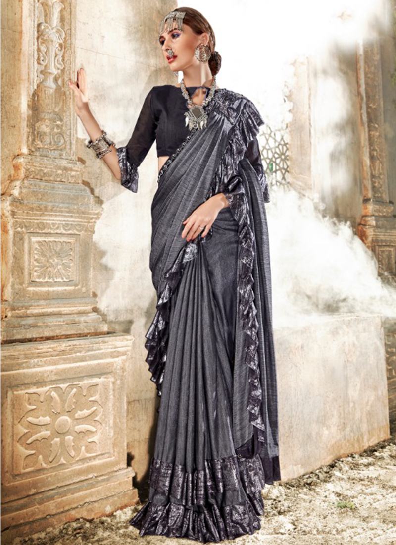 party wear ruffle saree online