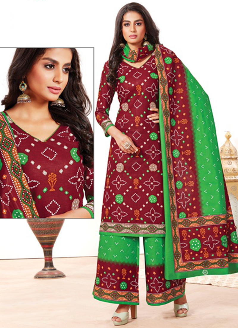 bandhani cotton suits online
