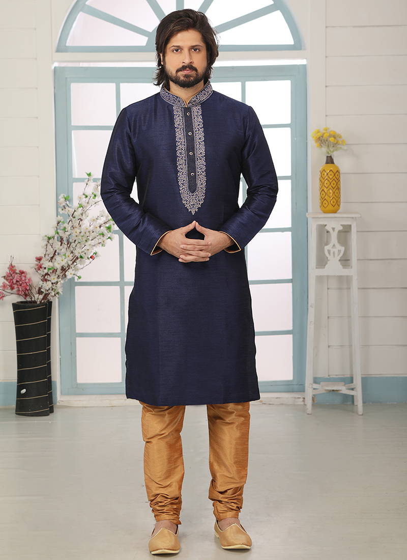 Kurta pajama best sale navy blue