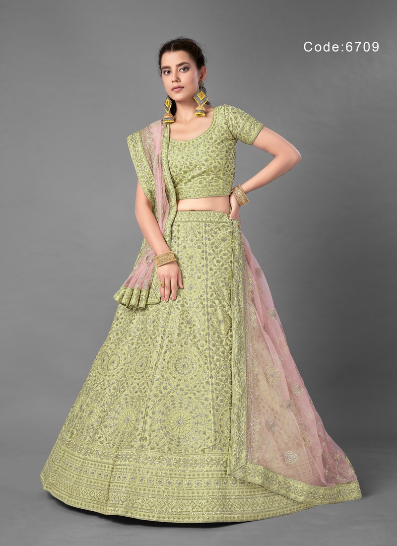 Page 4 of Light Green Lehengas