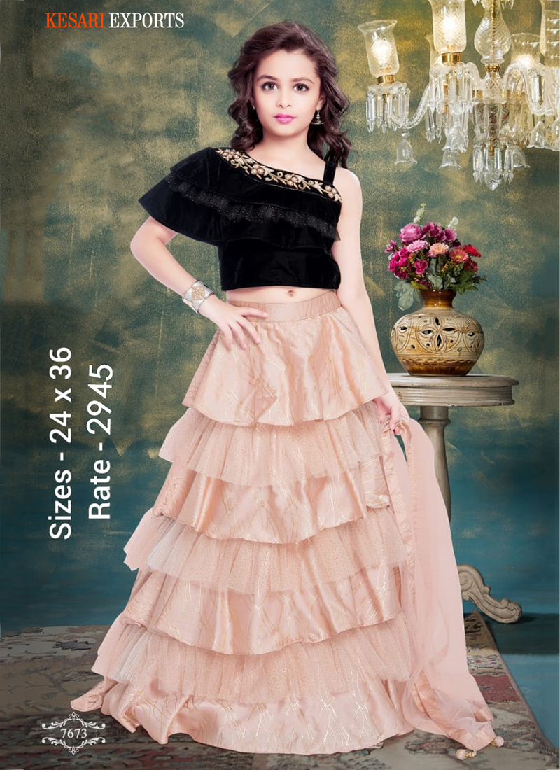 Buy Hari Fashion Women's Ethnic Beautiful Georgette Crop Top Lehenga With  Shrug (Pink) (X-Large) at Amazon.in