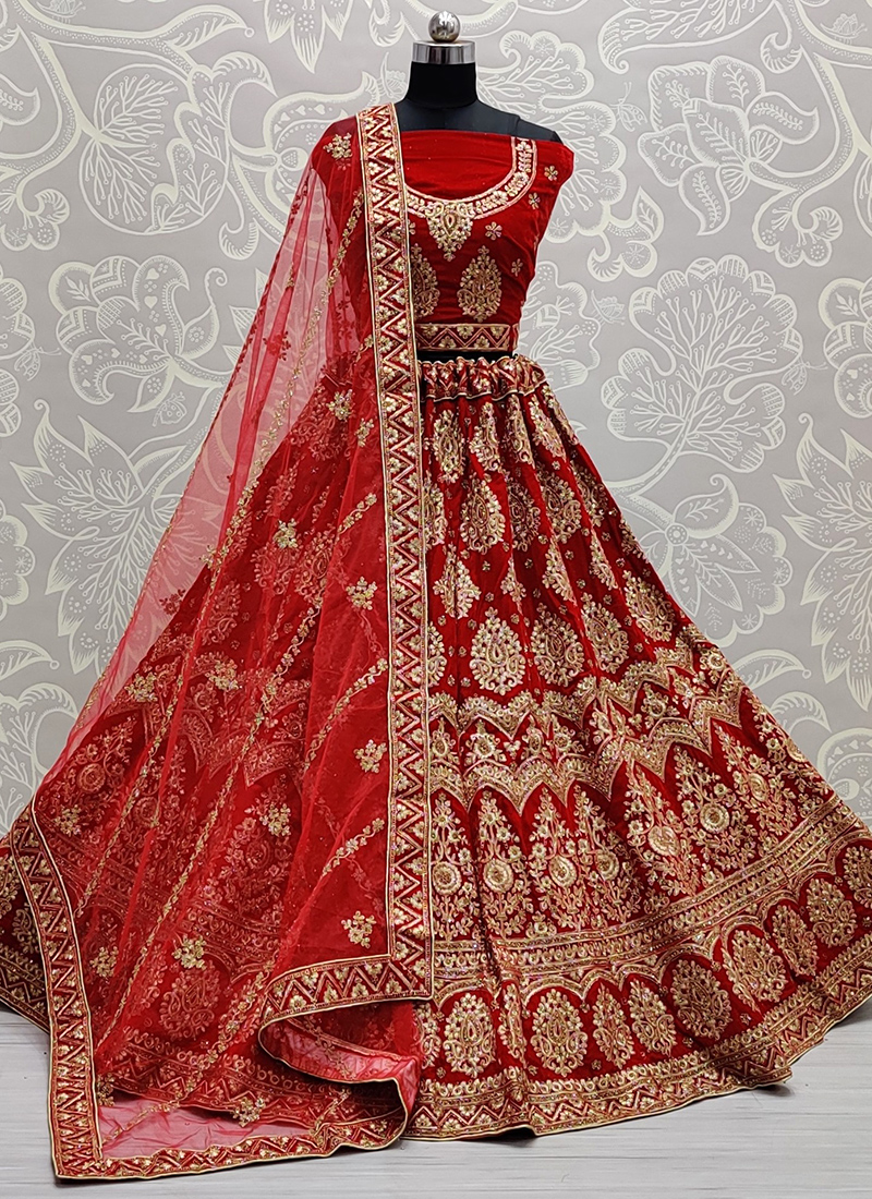 Aa A2228 Velvet Zari Dori Work Wedding Lehenga Cholis Collection Catalog