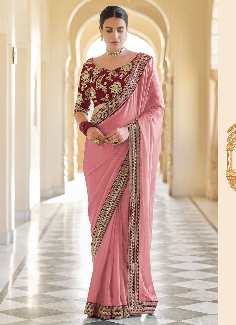 Party Wear Beutique Style Have A Double Sequance Work Saree With Blouse at  Rs. 2499 online from Cloth Bazaar DESIGNER SAREES : LG2919