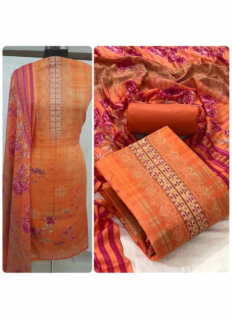 Hand Diamond Work Heavy Cotton Dress 