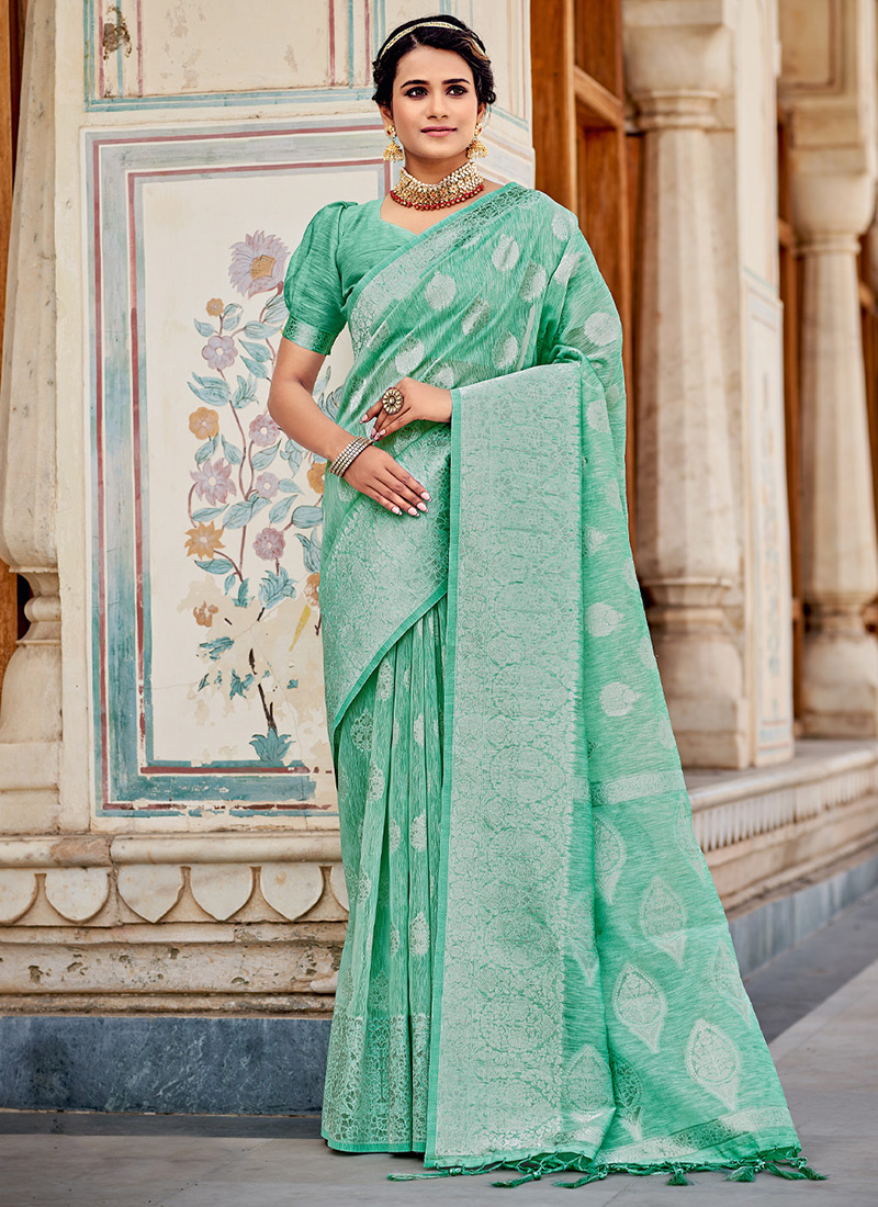 Green Banarasi soft silk saree| Order Now Online |Jhakhas