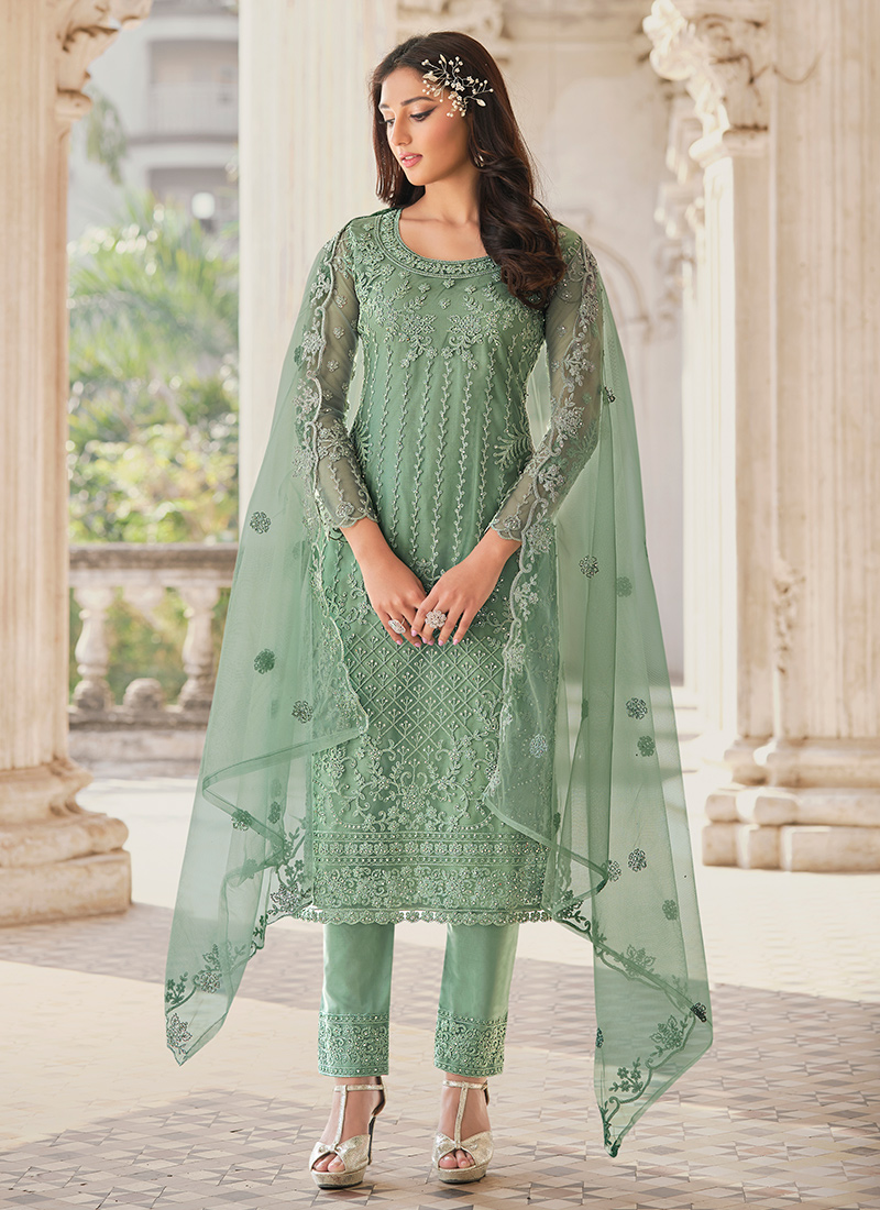 pista green salwar suit