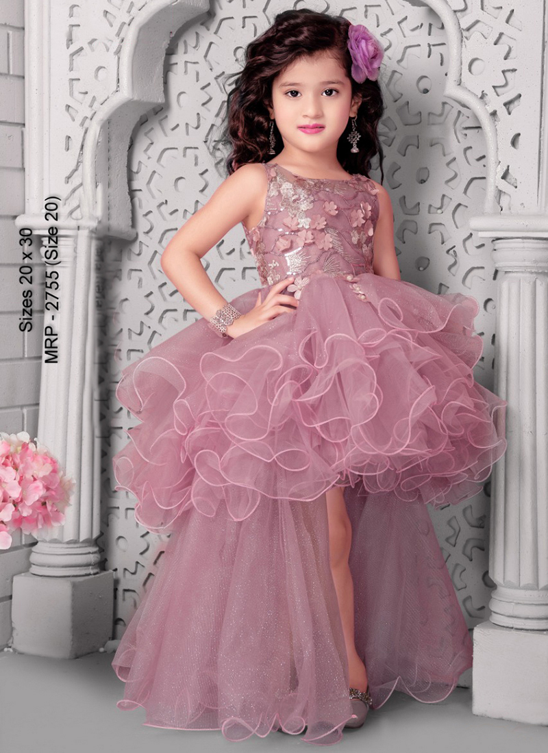 Flower Girl Dress, Girl Pink Dress, Sequin Dress, High Low Dress, Laye