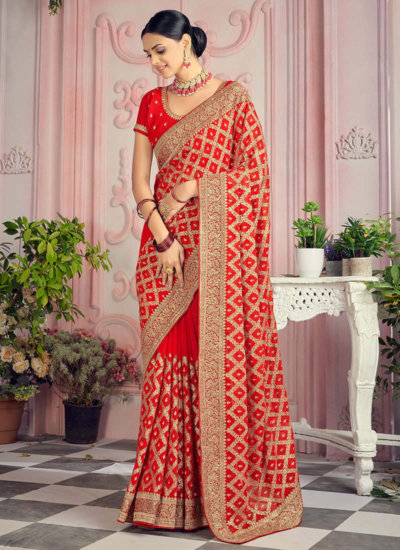 Bridal georgette saree hotsell