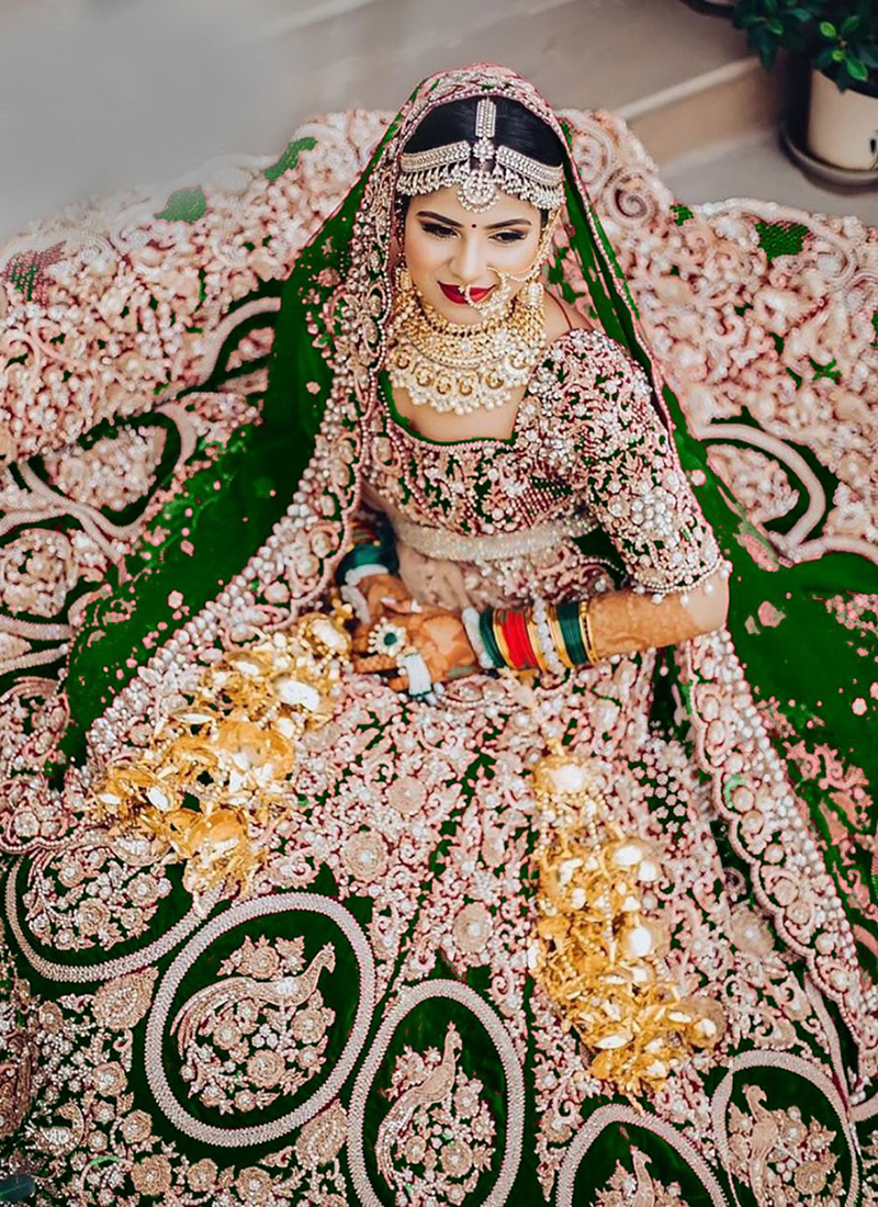 Buy designer Wedding Lehenga Net lehenga beautiful lucknowi embroidery